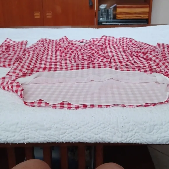 Tommy Hilfiger red and white gingum blouse/top.Large EUC - Picture 3 of 8